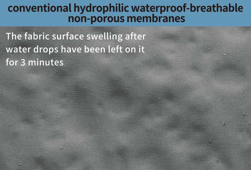 conventional hydrophilic waterproof-breathable non-porous membranes
